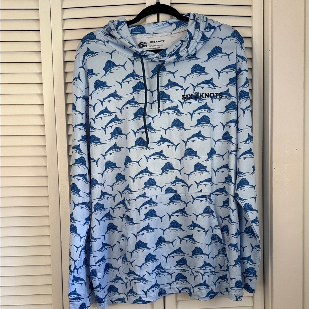 Six Knots swordfish Pattern performance Hoodie